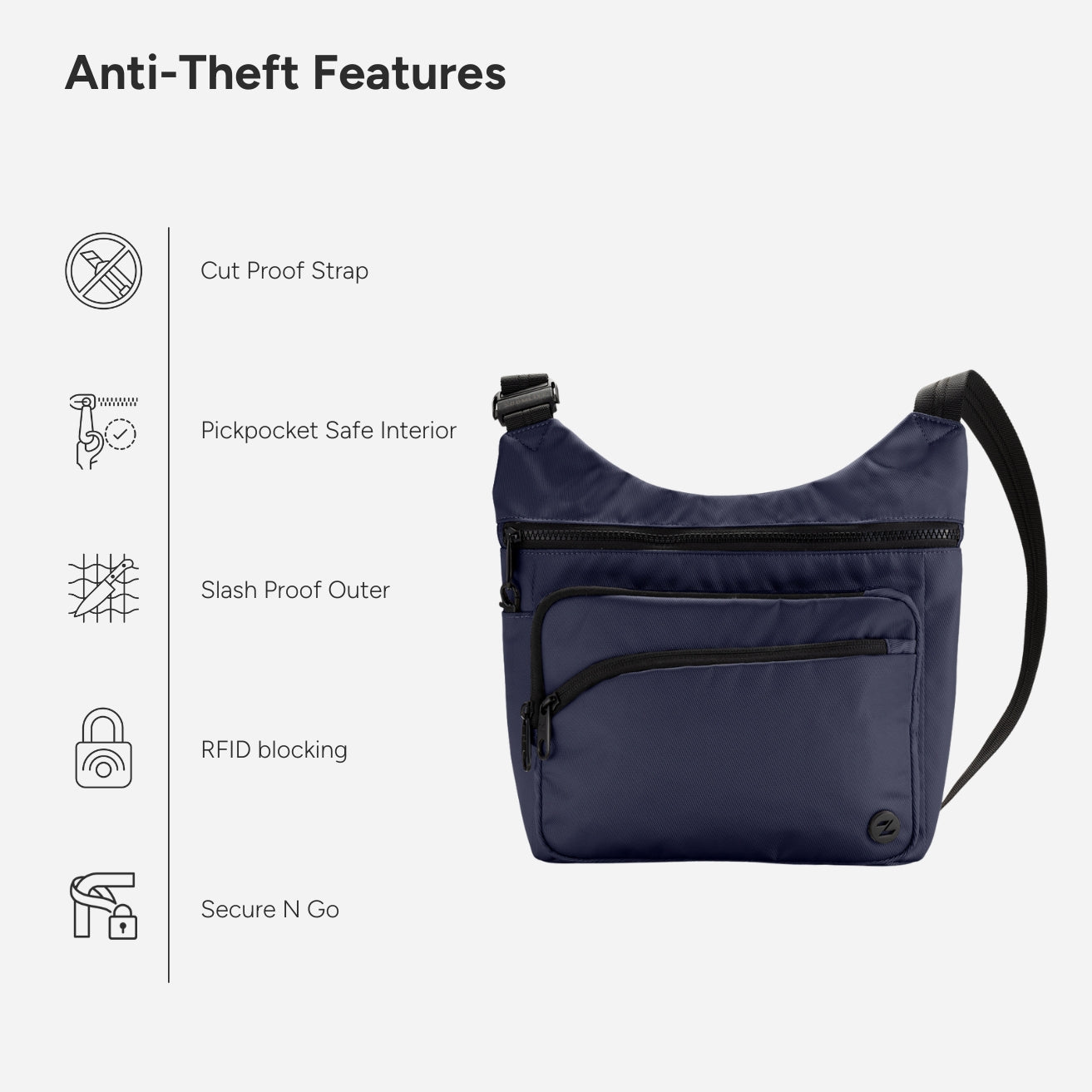 Aspen Anti-Theft Crossbody Organiser