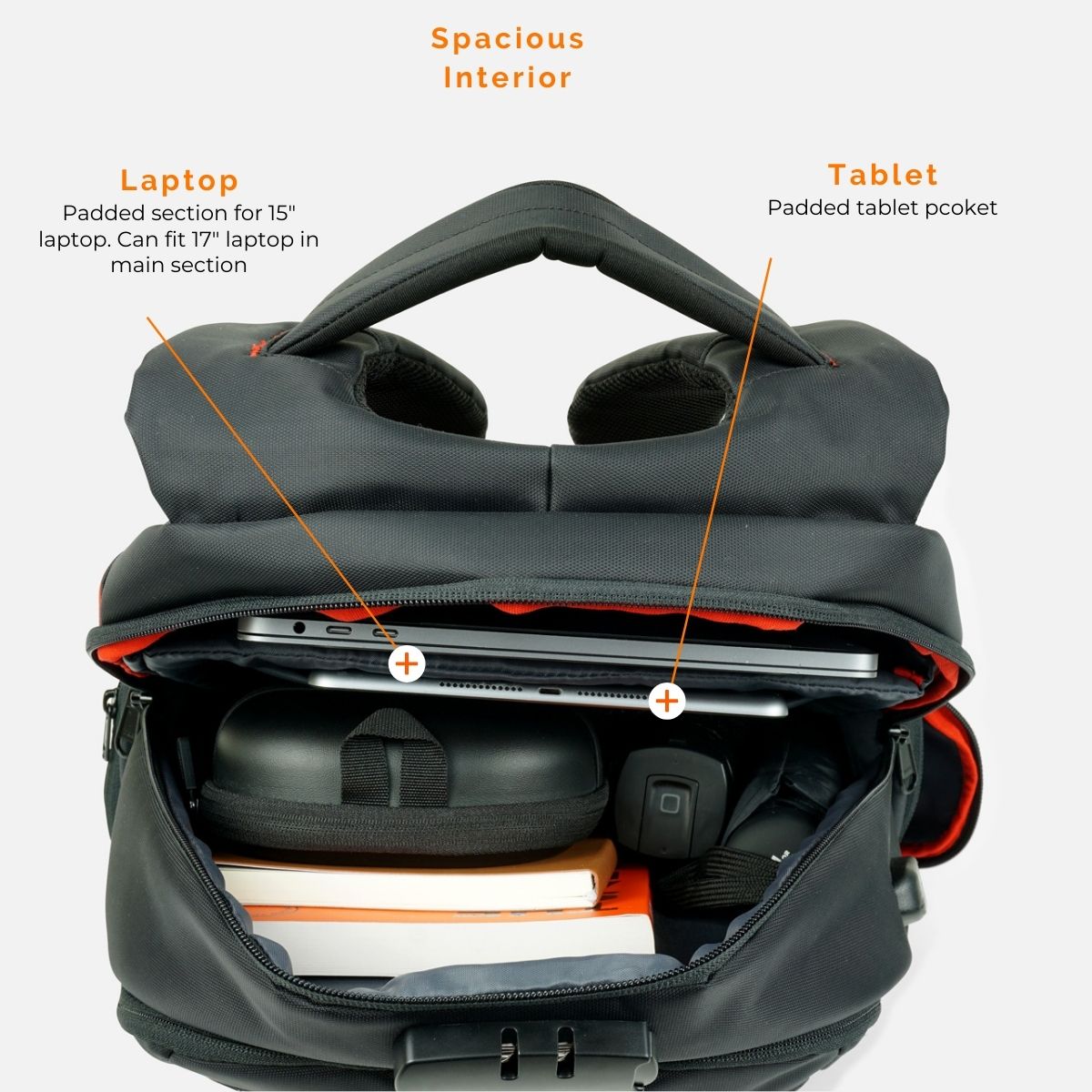 Laptop Backpack for Men RFID Secure Water Resistant Zoomlite