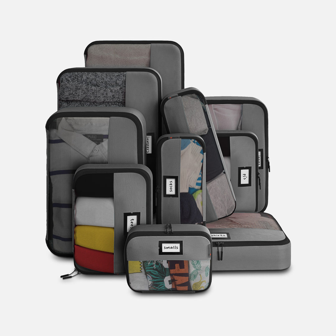 7 Pcs Black Travel Packaging Bags : Multifunctional Clothes Socks